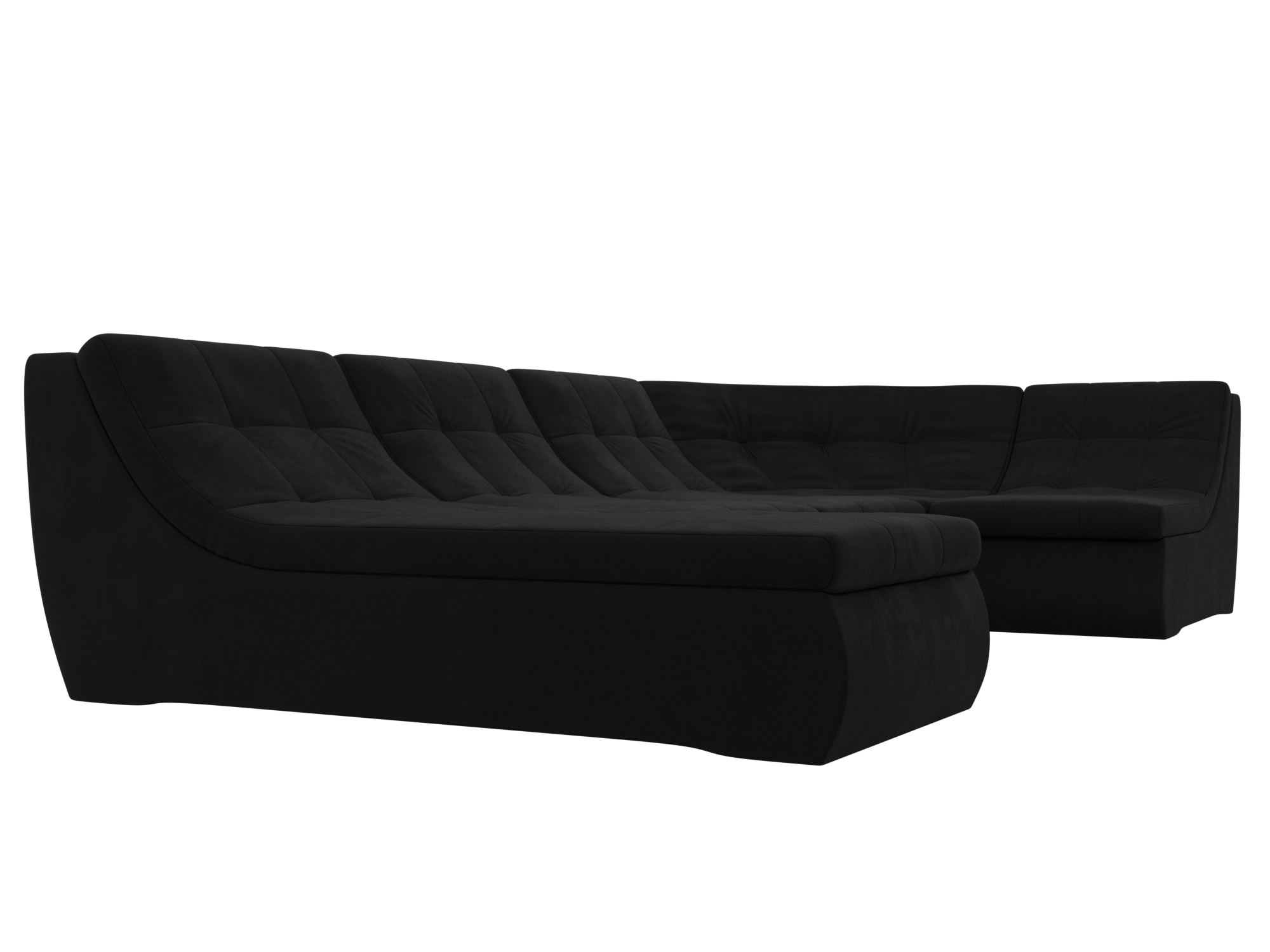 П-образный модульный диван Холидей Черный