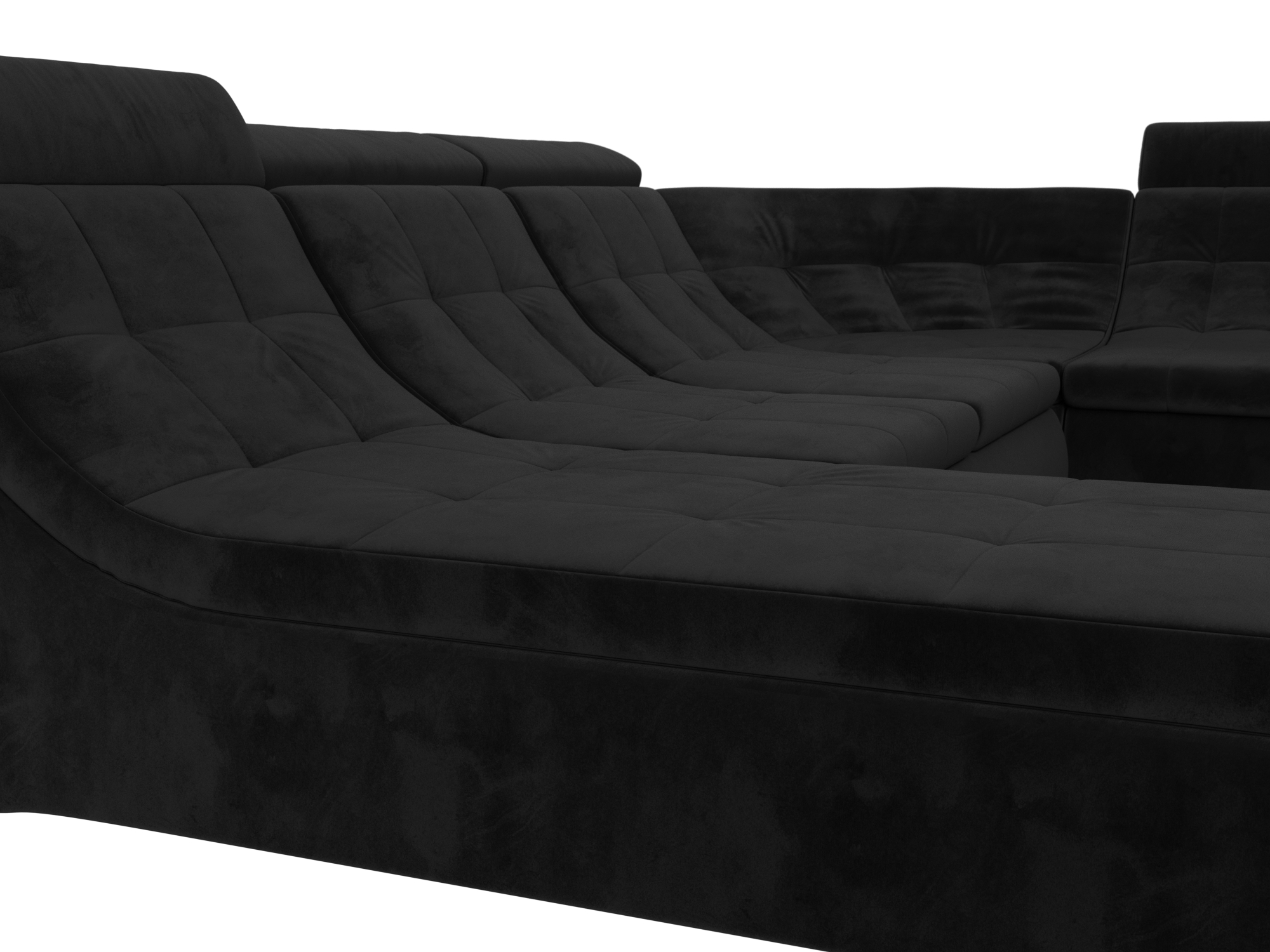 П-образный модульный диван Холидей Люкс Черный