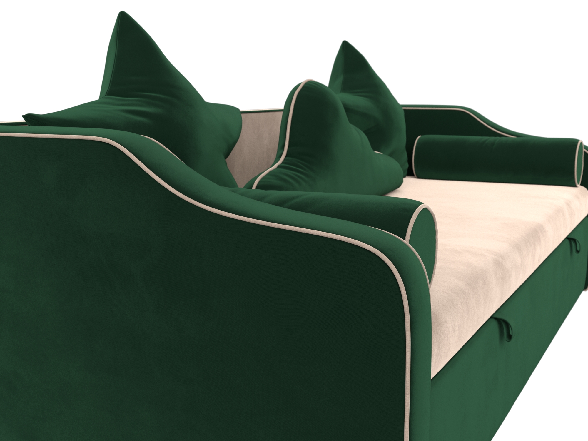 Детский диван-кровать Рико Бежевый\Зеленый