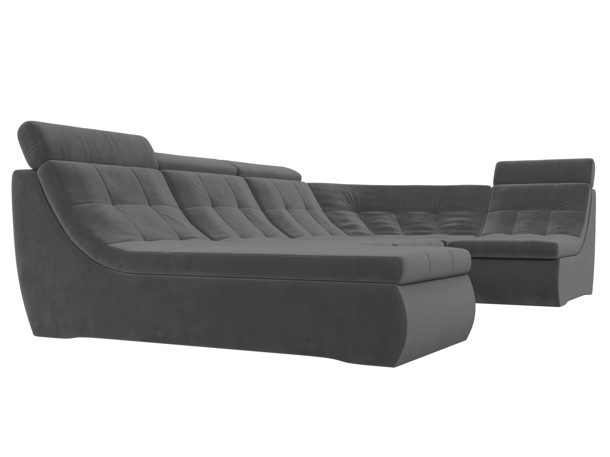 П-образный модульный диван Холидей Люкс Серый