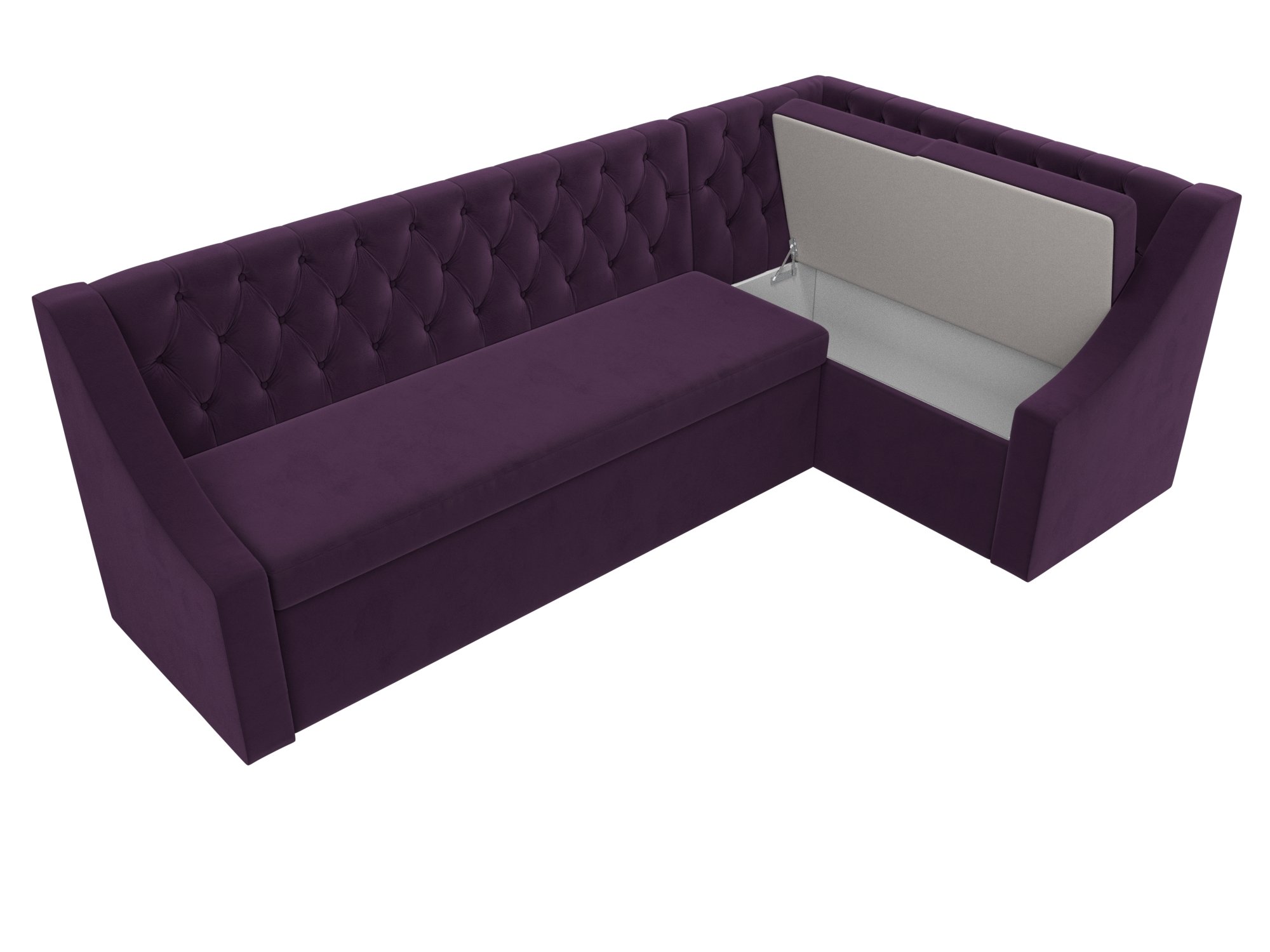 Кухонный угловой диван Мерлин правый угол Фиолетовый