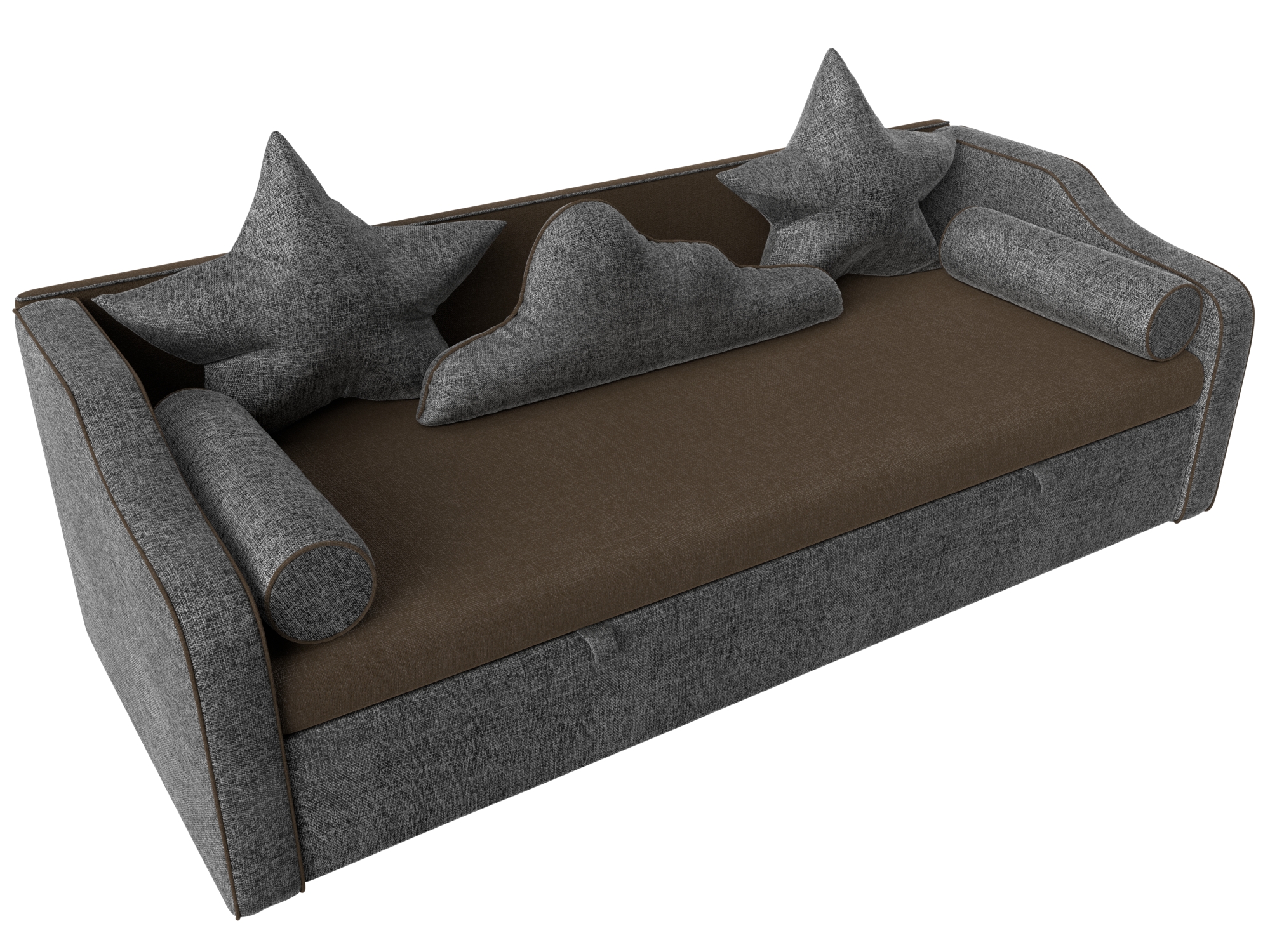 Детский диван-кровать Рико Коричневый\Серый