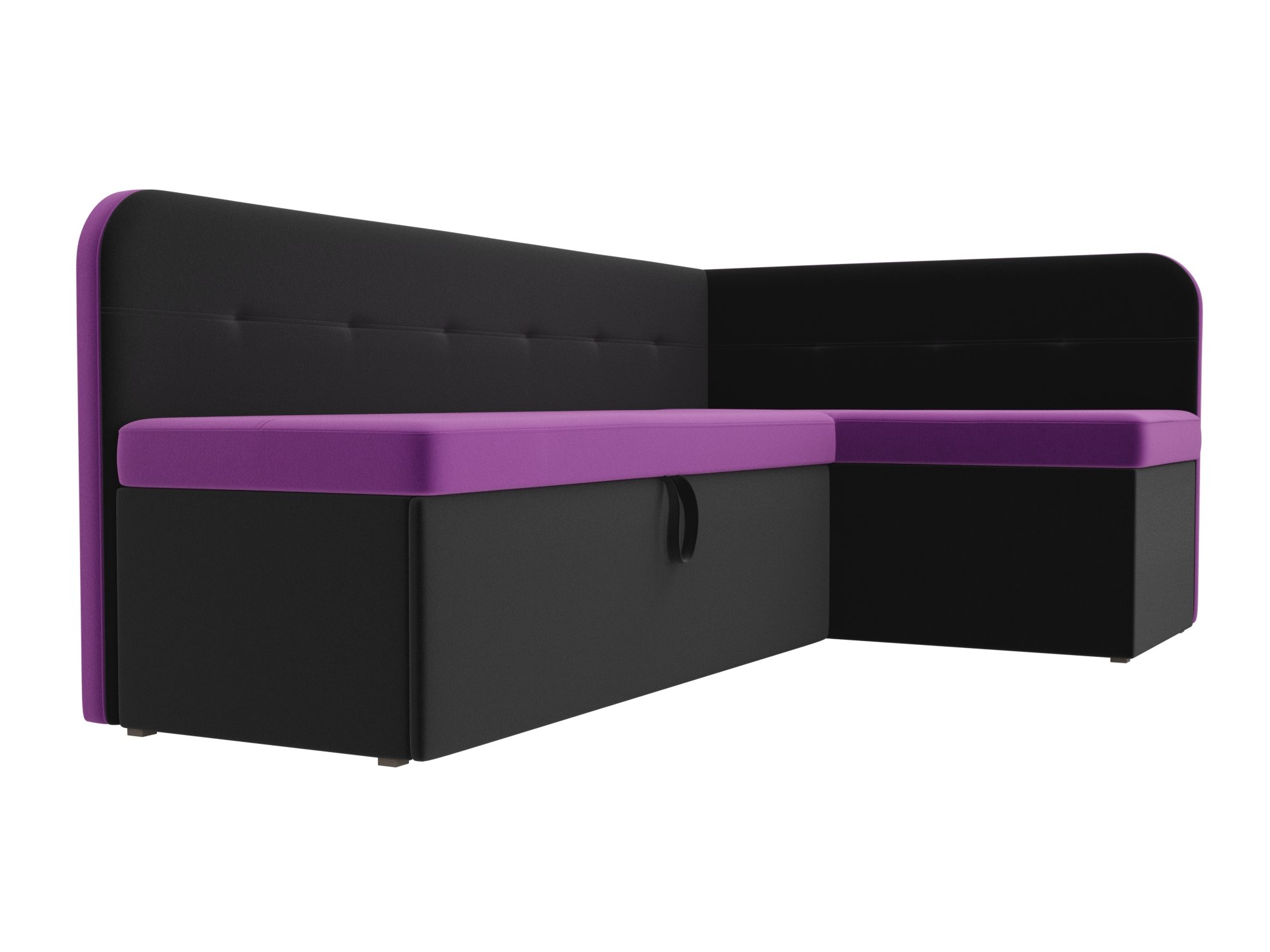 Кухонный угловой диван Форест правый угол Фиолетовый\Черный