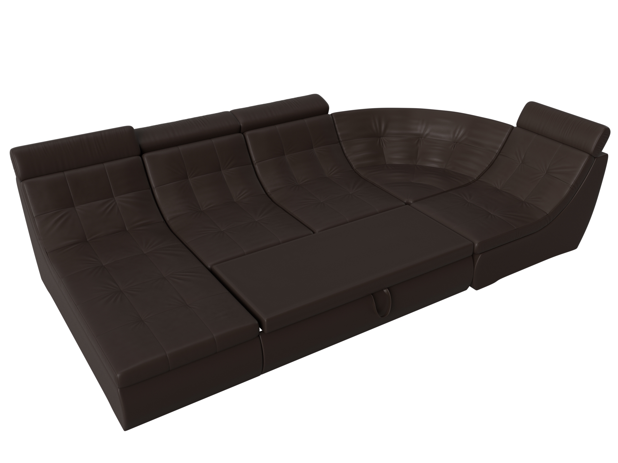 П-образный модульный диван Холидей Люкс Коричневый